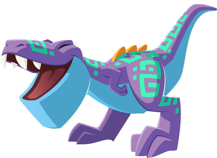 Animated Blue Dinosaur Character