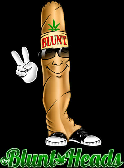 Animated Blunt Character Peace Sign