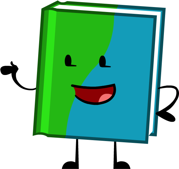 Animated Book Character Smiling