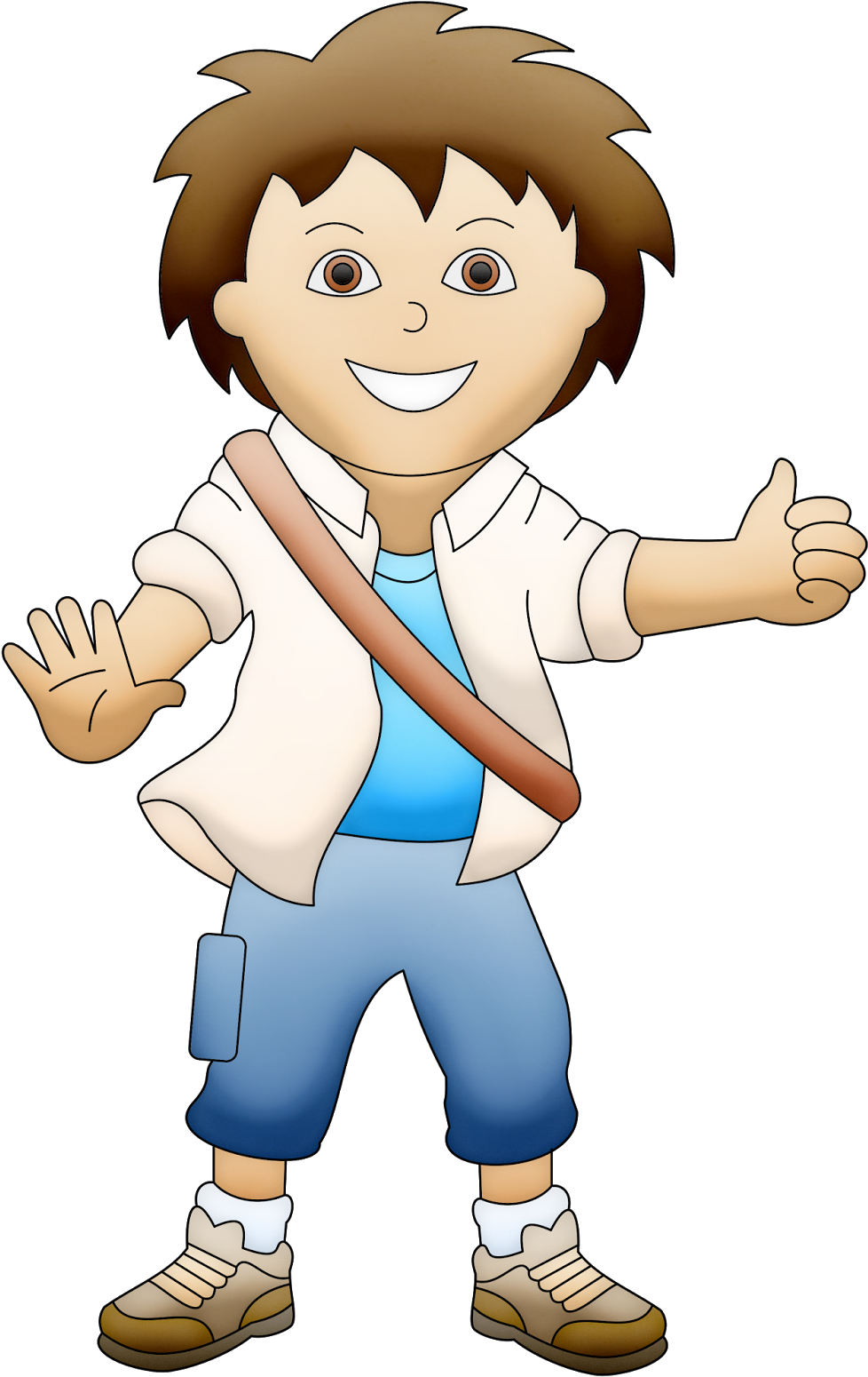 Animated Boy Character Thumbs Up