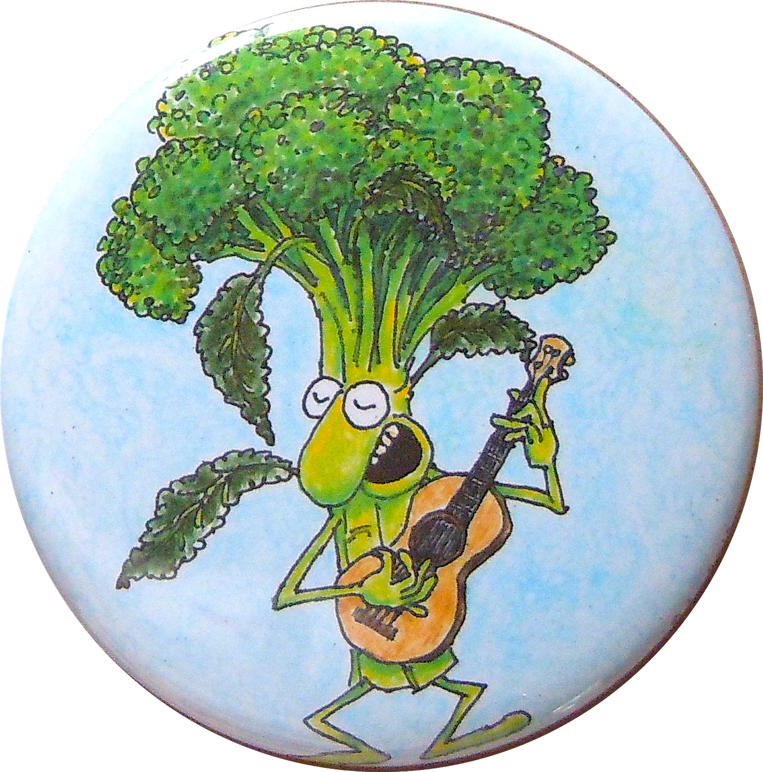 Animated Broccoli Playing Guitar