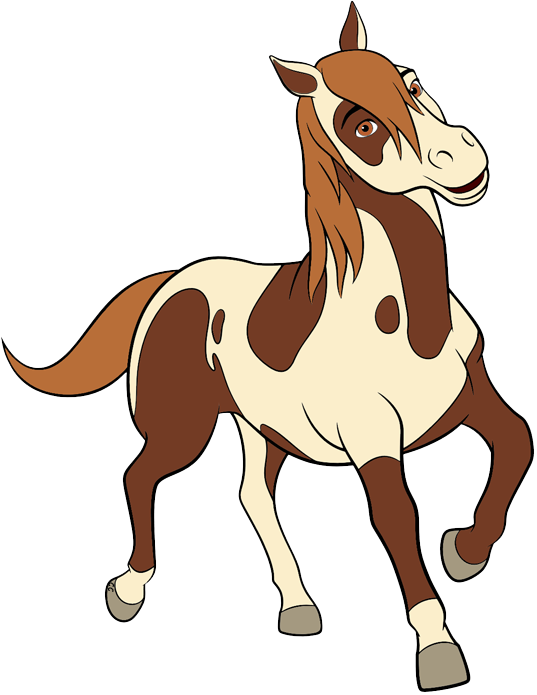 Animated Brownand White Horse