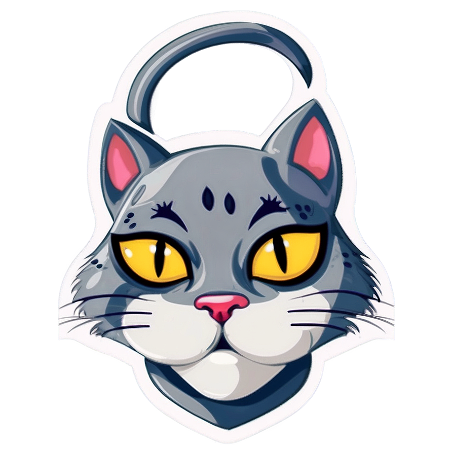 Animated Cat Head Cartoon Png Pwm