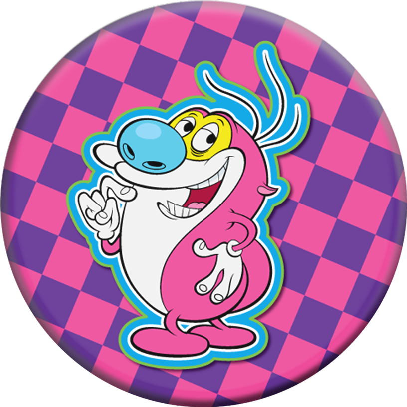 Animated Character Checkered Background Badge