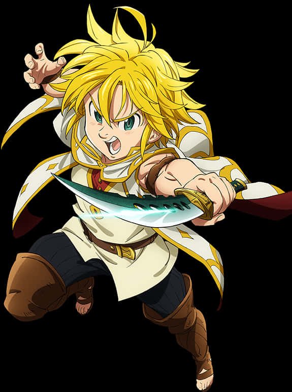 Animated Character Meliodas Action Pose