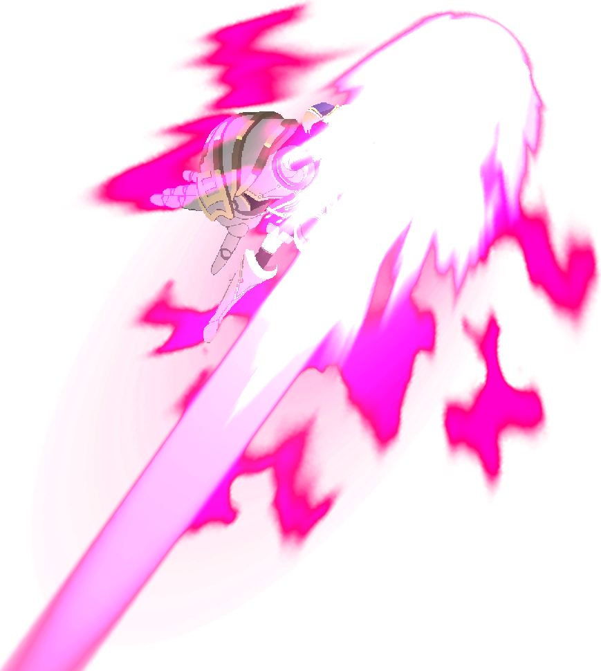 Animated Character Pink Energy Blast