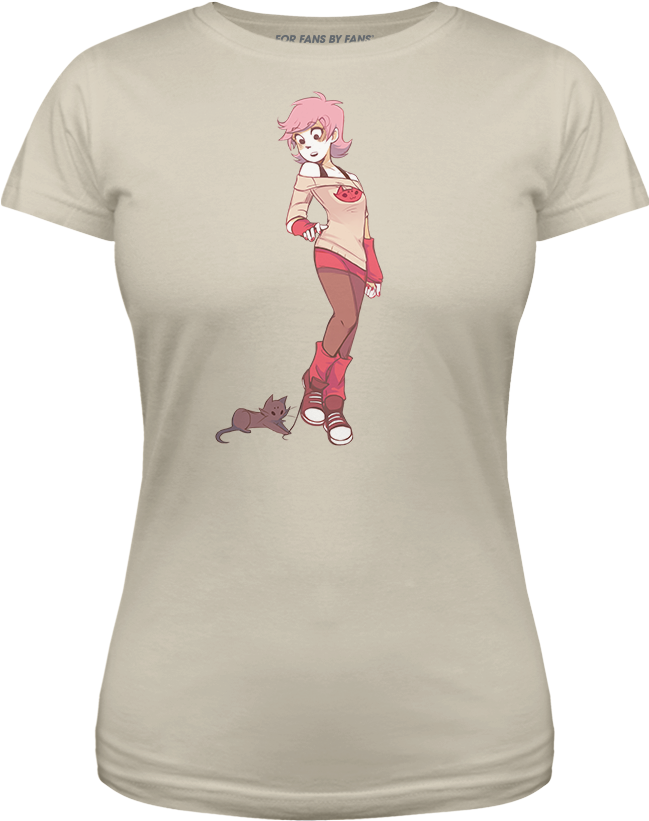 Animated Character Red Sneakers Cat T Shirt Design