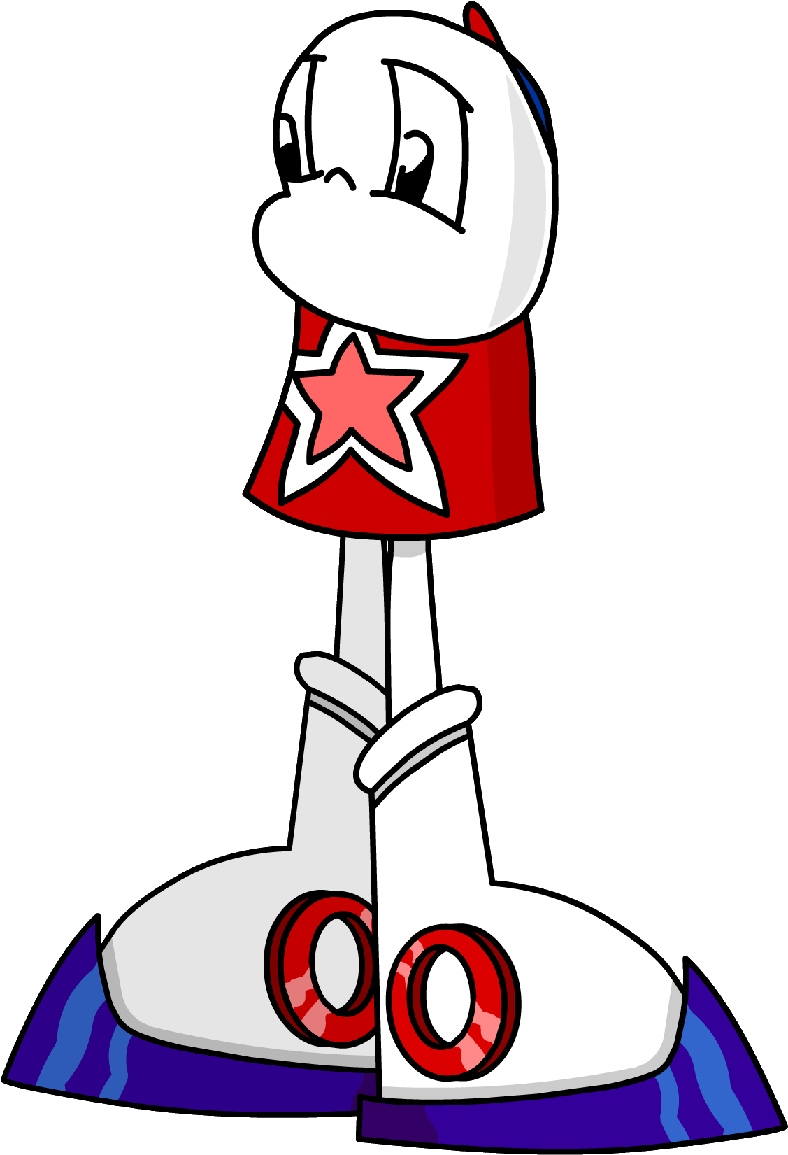 Animated Character Red Star Shirt White Boots