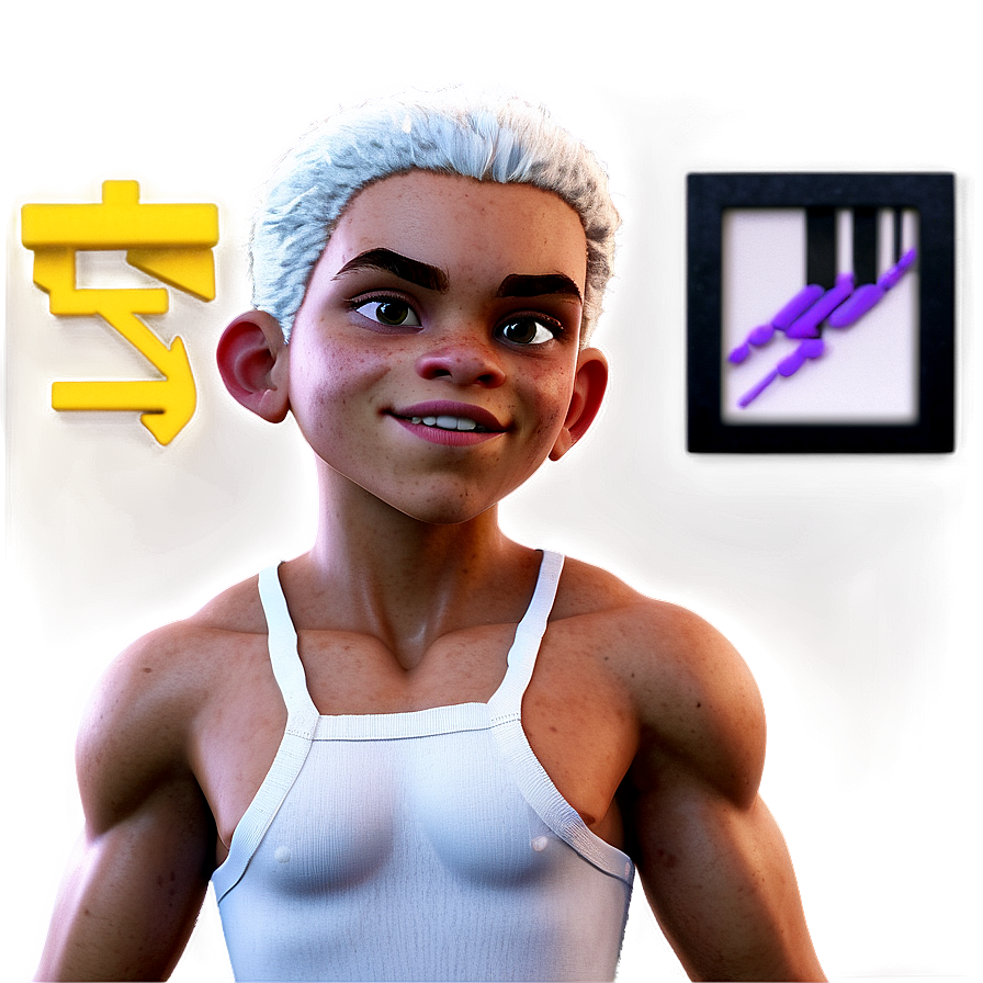 Animated Character White Hair Tank Top