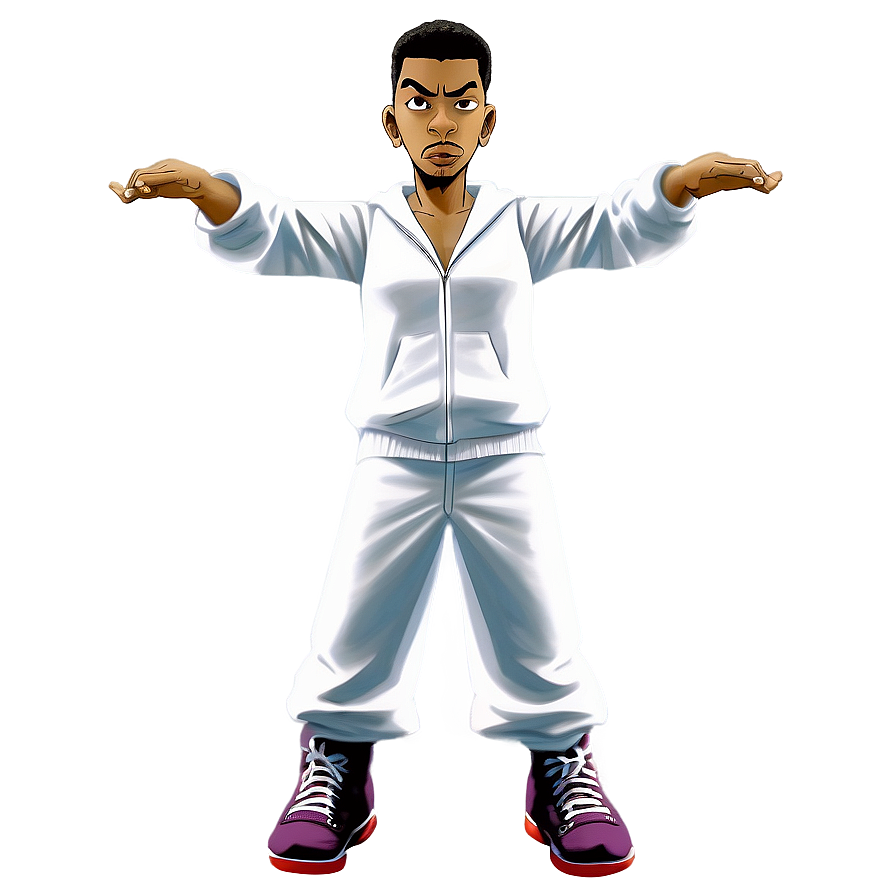 Animated Character White Tracksuit Pose