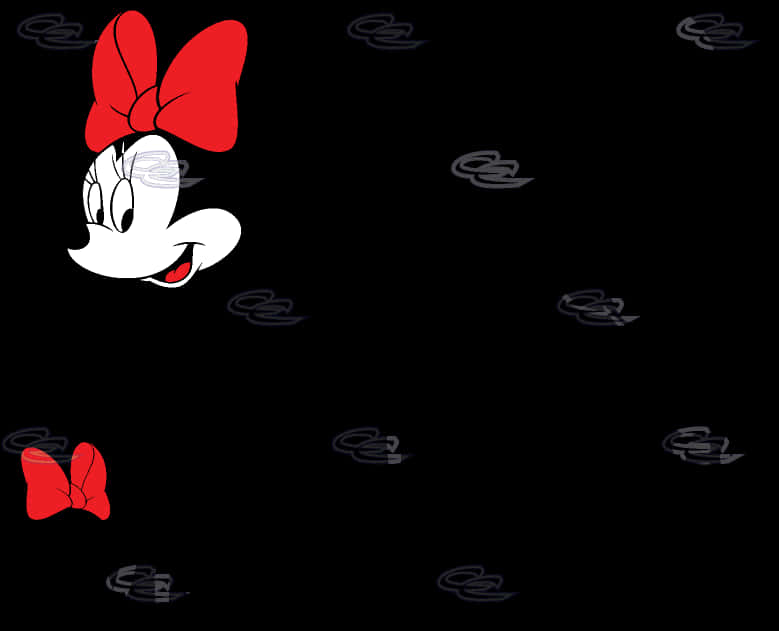 Animated Character With Bow Black Background