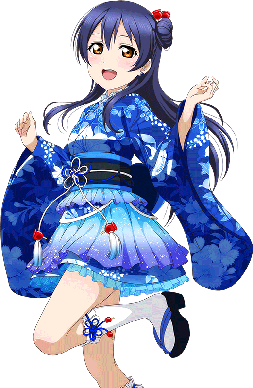 Animated Characterin Blue Kimono