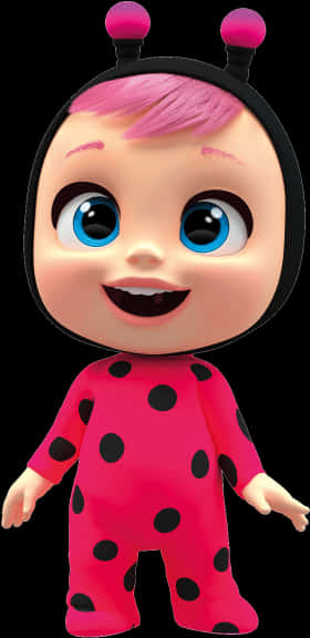 Animated Characterin Red Polka Dot Suit