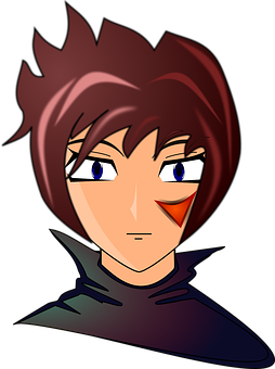 Animated Characterwith Brown Hairand Blue Eyes