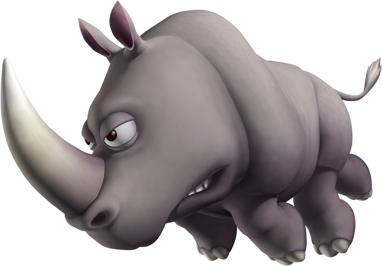 Animated Charging Rhinoceros
