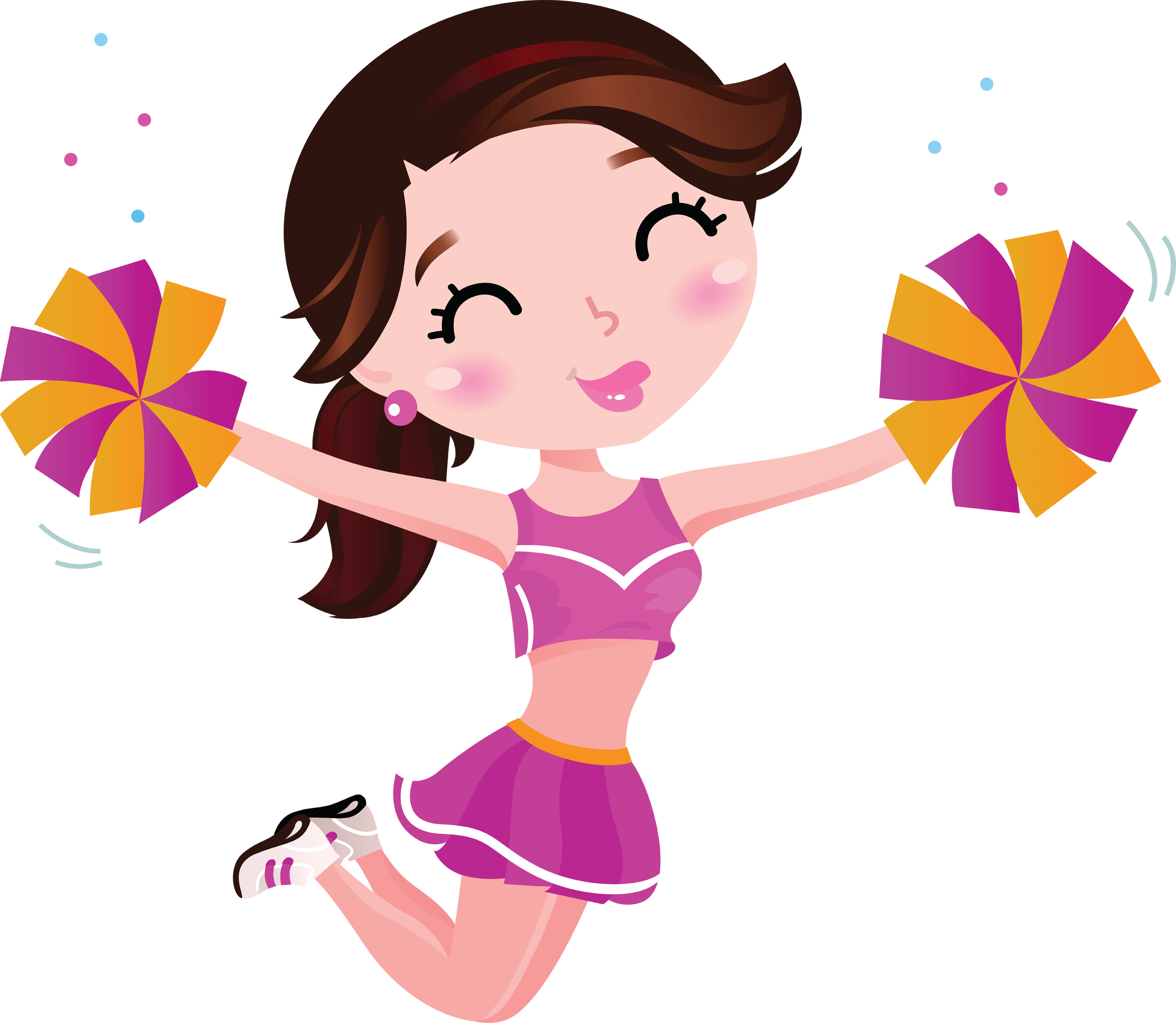 Animated Cheerleaderwith Pom Poms