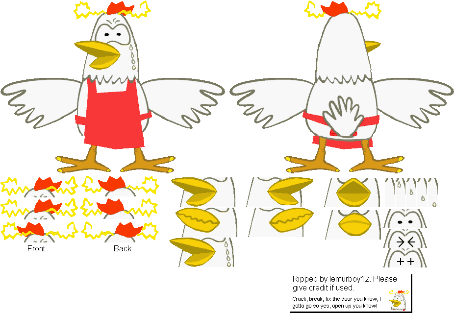 Animated Chicken Paper Model Template