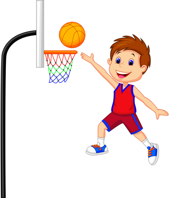 Animated Child Basketball Shot Clipart