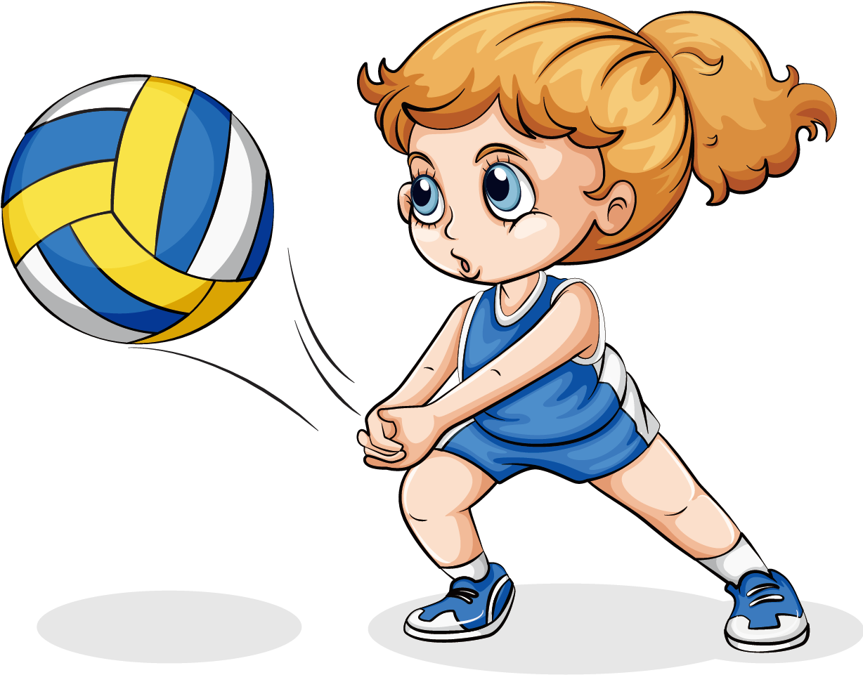 Animated Child Volleyball Player