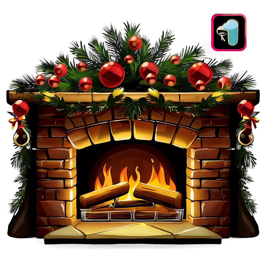 Animated Christmas Fireplace Png 06262024