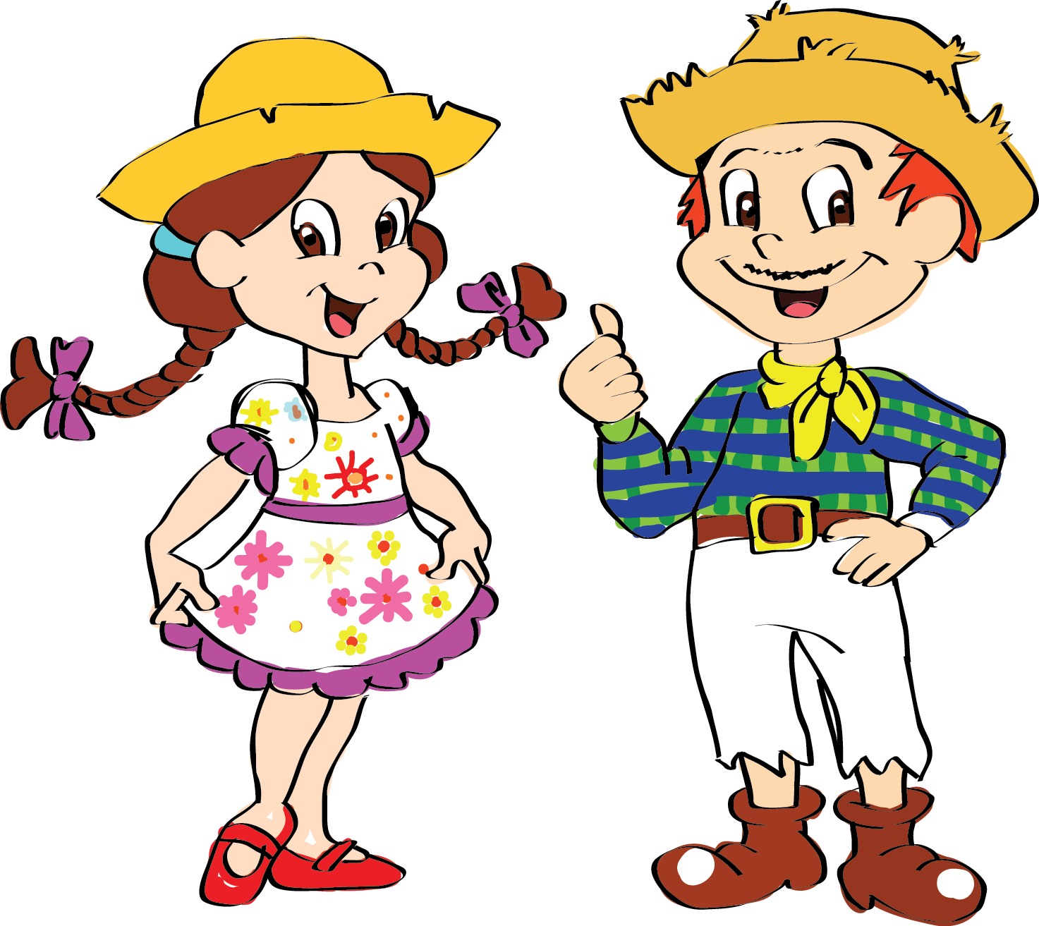 Animated Country Kids Illustration