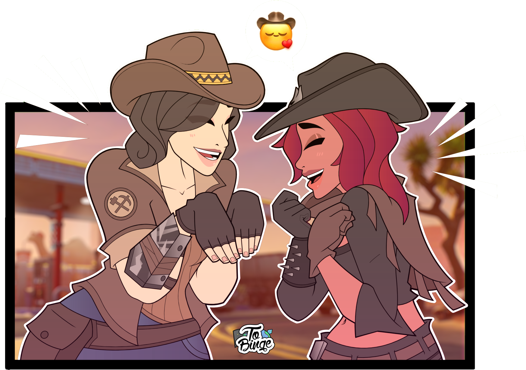 Animated Cowgirls Fist Bump