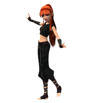 Animated Dancerin Black Outfit