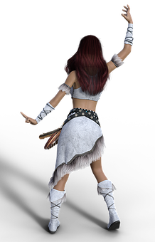 Animated Dancing Woman Fantasy Outfit