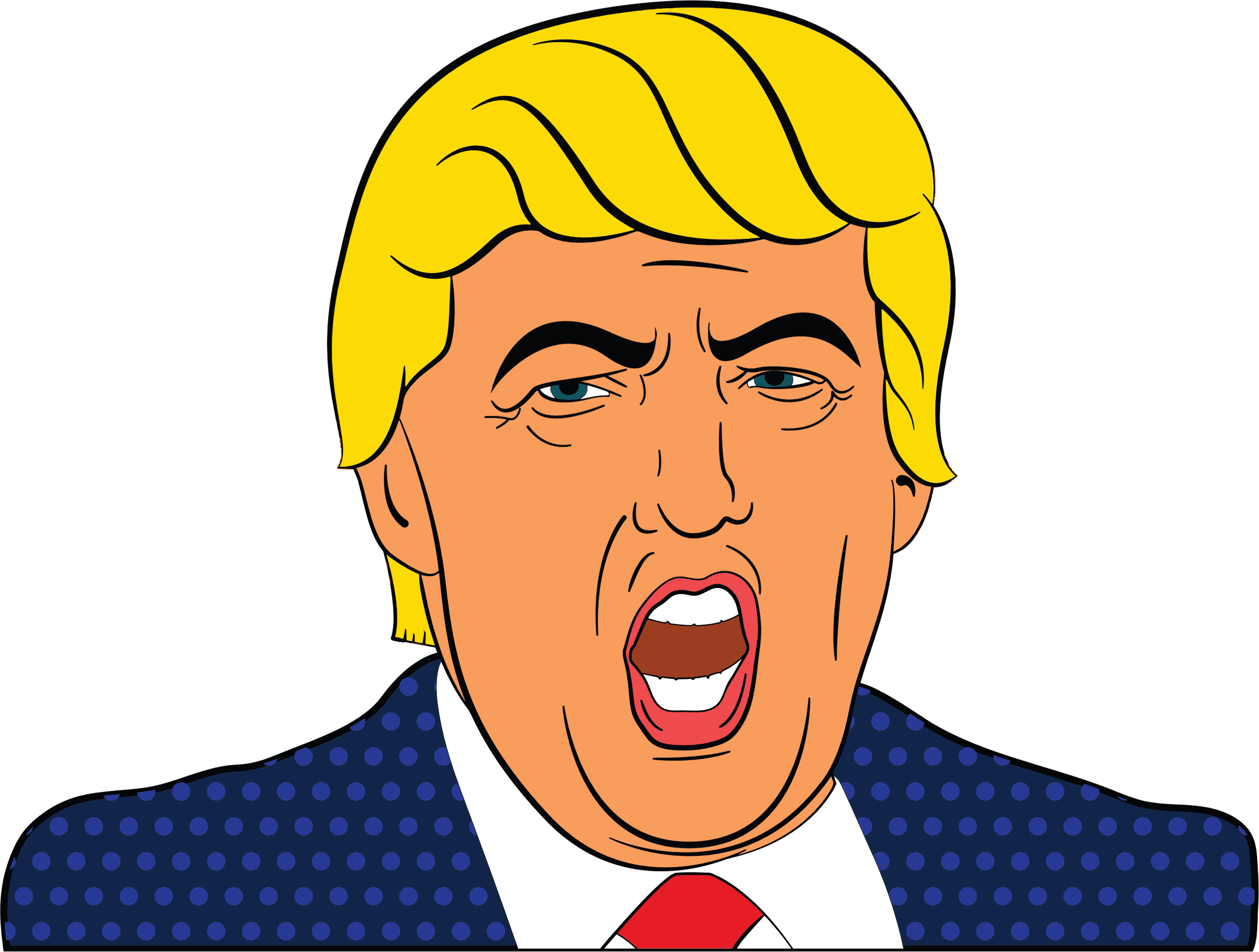 Animated Donald Trump Speaking Illustration