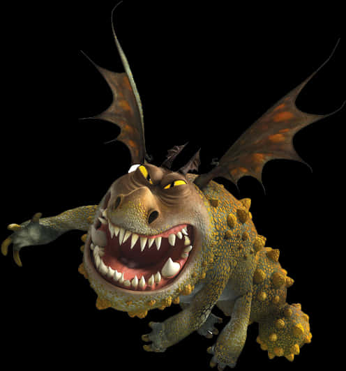 Animated Dragon Character Smiling
