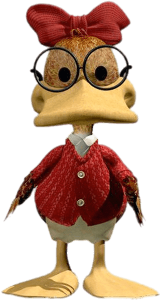 Animated Duck Characterwith Glassesand Red Bow