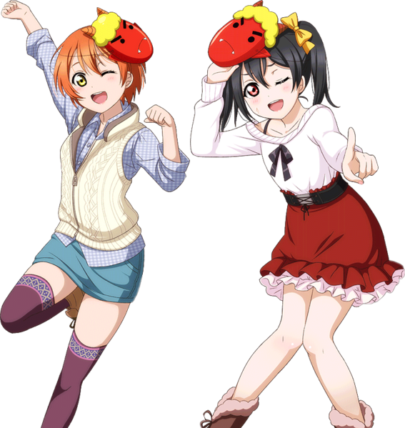 Animated Duo Dancing With Fruit Hats