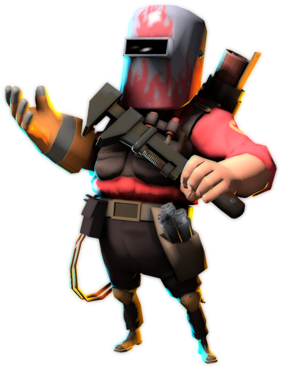 Animated Engineer Character With Gun