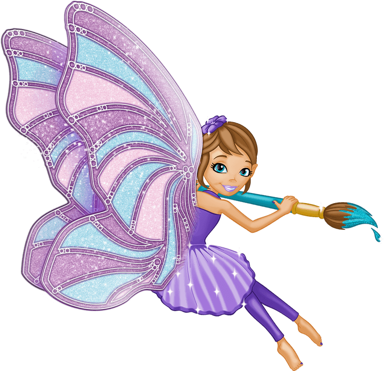 Animated Fairy With Magical Wandand Wings