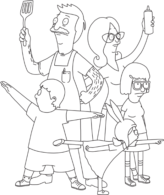 Animated Family Coloring Page