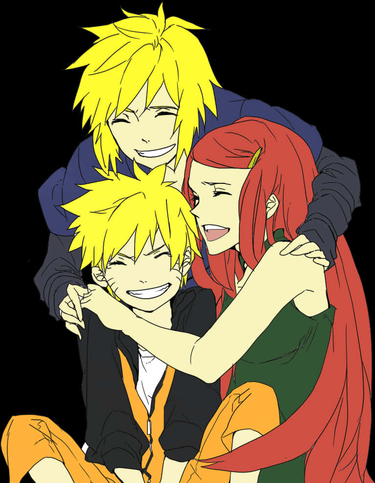 Animated Family Embrace