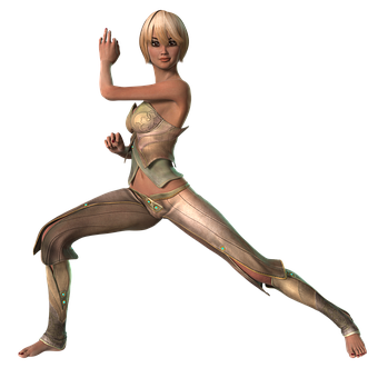 Animated Female Fighter Pose