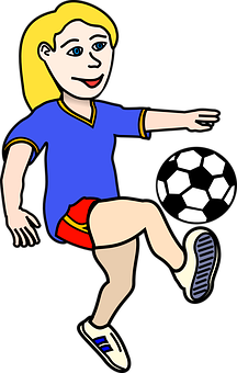 Animated Female Soccer Player Dribbling