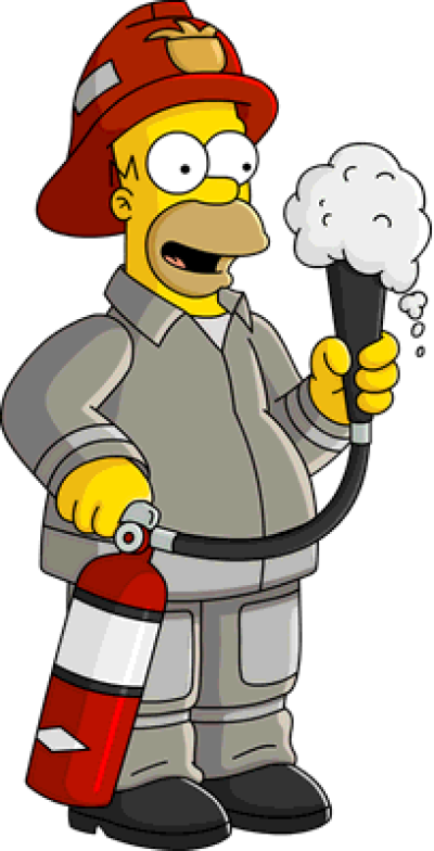 Animated Firefighter With Extinguisher