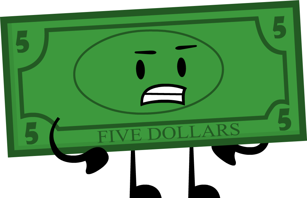 Animated Five Dollar Bill Character