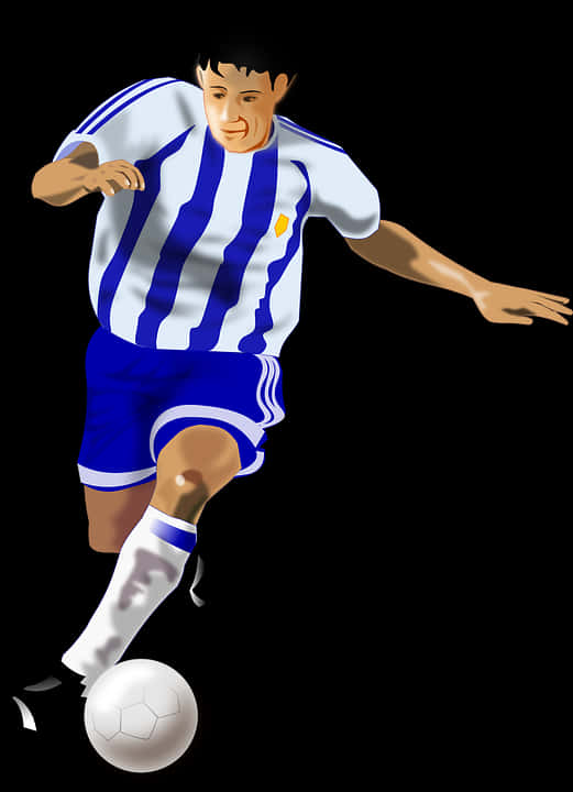 Animated Football Player Dribbling