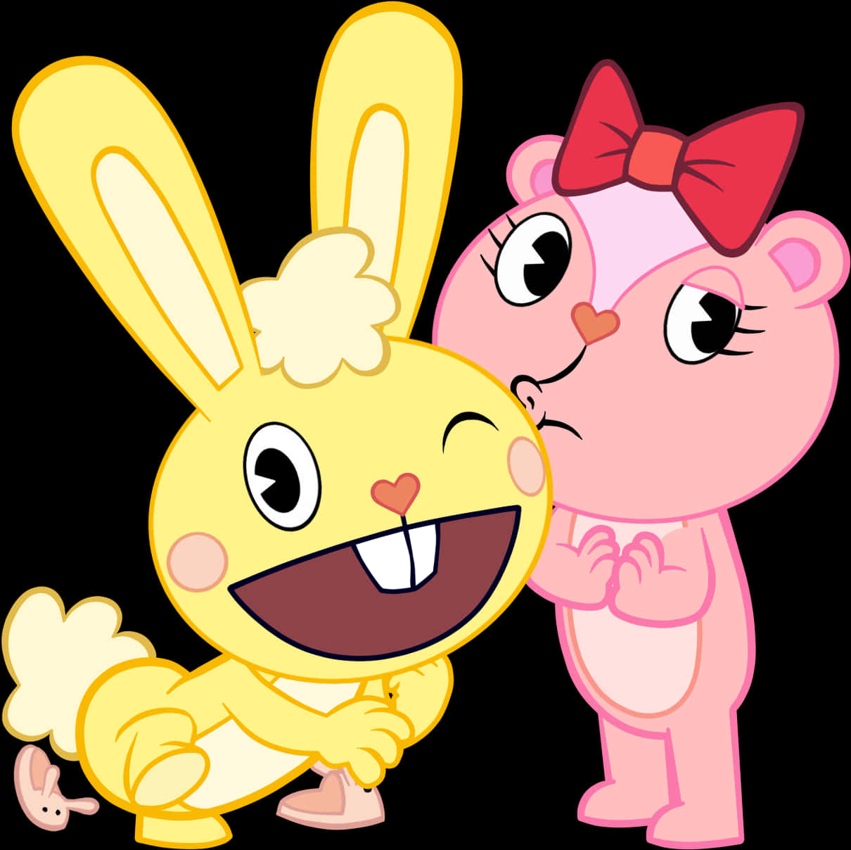 Animated Friends Yellow Bunny Pink Bear