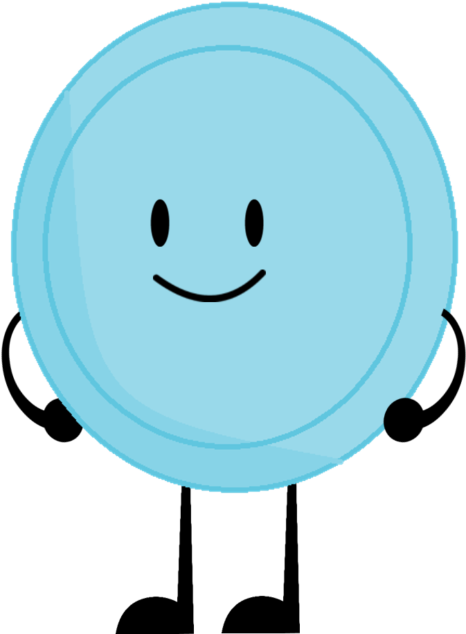 Animated Frisbee Character Smiling