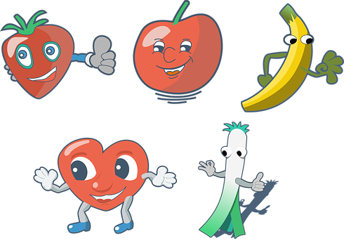 Animated Fruits Characters