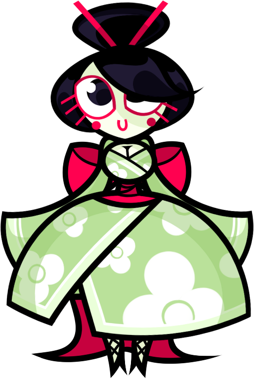 Animated Geisha Character