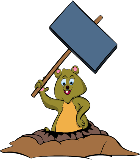 Animated Gopher Holding Signboard