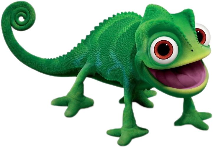 Animated Green Chameleon Character