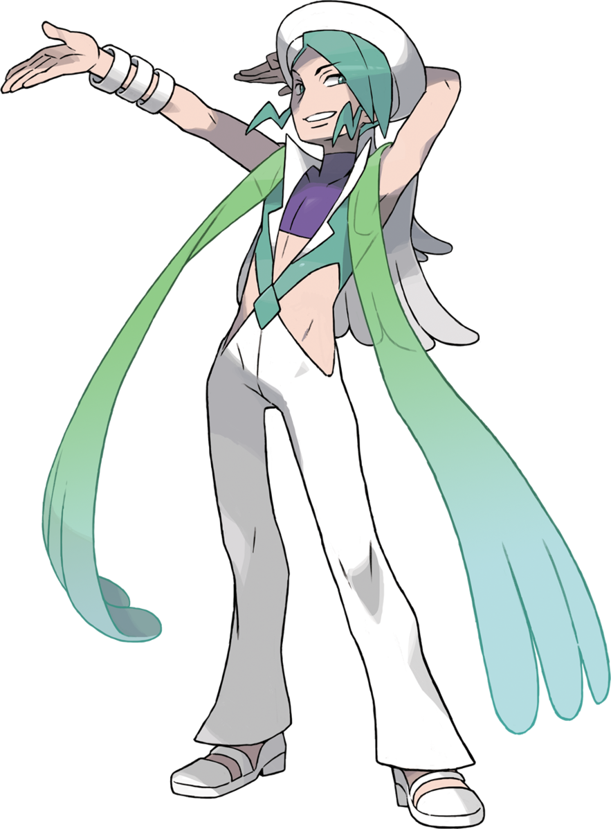 Animated Green Haired Character Pose