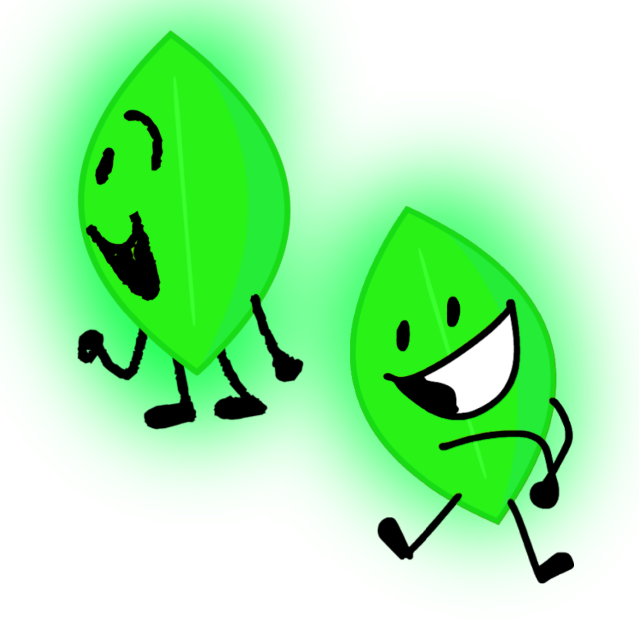 Animated Green Leaves Characters Dancing