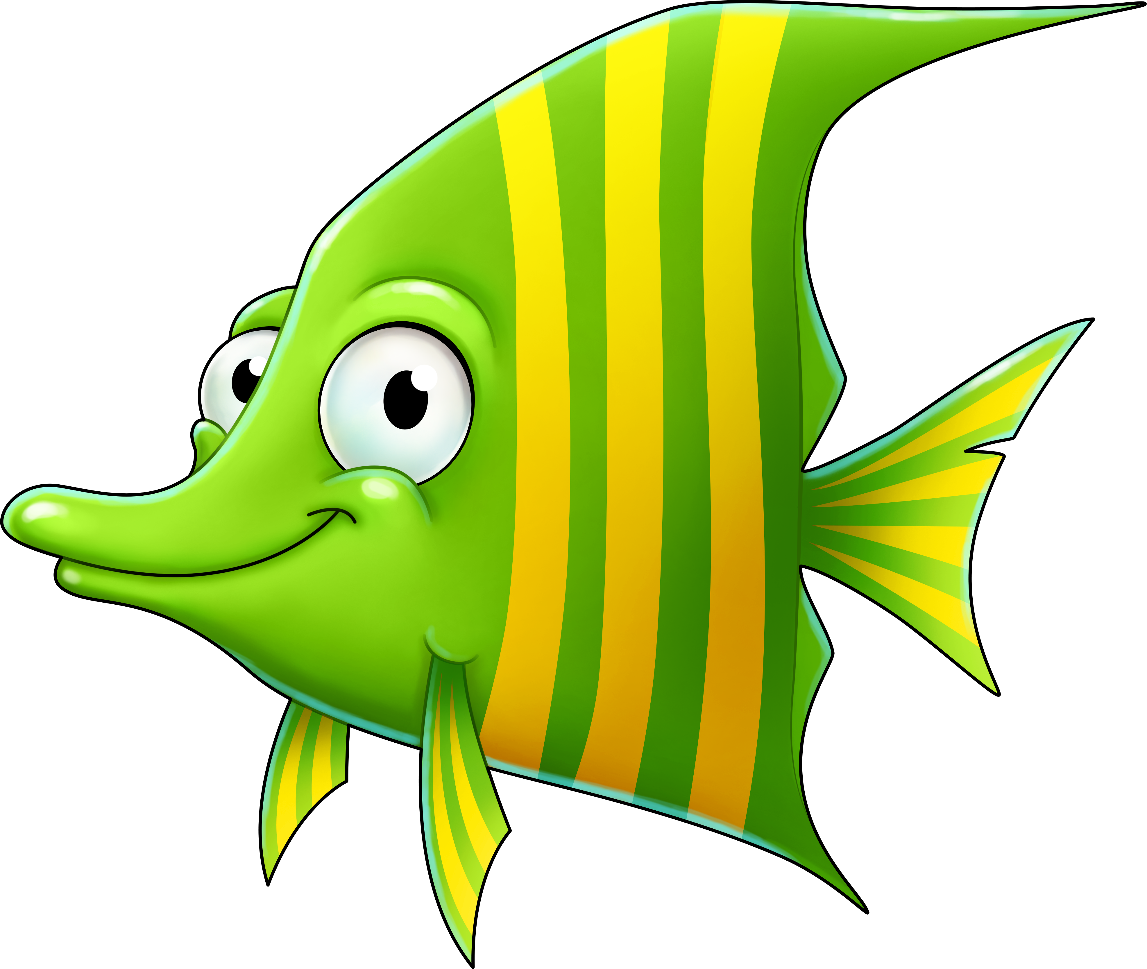 Animated Greenand Yellow Fish